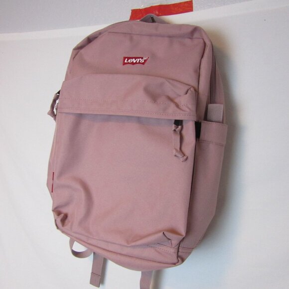 Levi's Dusty Pink Backpack School Bookbag Zip Pockets Laptop Sleeve - Picture 1 of 4